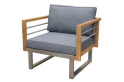 OUTFLEXX Ecklounge, Natur/grau, Edelstahl/Teak, 5 Personen, Inklusive Sessel Und Multifunktionstisch 100 X 70 Cm, Lehne Links -Kettler Verkäufe 21654 6.JPG 1