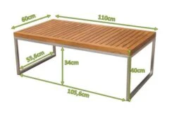 OUTFLEXX Kaffeetisch, Natur, FSC-Teak / Edelstahl, 110x60x40 Cm -Kettler Verkäufe 21655 5 mass.JPG