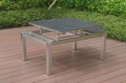 OUTFLEXX Multifunktionstisch, Grau Marmoriert, Glaskeramik / Edelstahl, 100/118x70/90x45/60cm, Platten Mehrfach Verstellbar -Kettler Verkäufe 21657 11.JPG