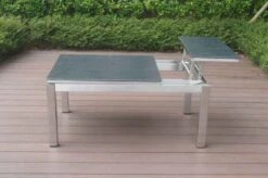 OUTFLEXX Multifunktionstisch, Grau Marmoriert, Glaskeramik / Edelstahl, 100/118x70/90x45/60cm, Platten Mehrfach Verstellbar -Kettler Verkäufe 21657 12.JPG