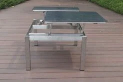 OUTFLEXX Multifunktionstisch, Grau Marmoriert, Glaskeramik / Edelstahl, 100/118x70/90x45/60cm, Platten Mehrfach Verstellbar -Kettler Verkäufe 21657 18.JPG