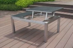 OUTFLEXX Multifunktionstisch, Grau Marmoriert, Glaskeramik / Edelstahl, 100/118x70/90x45/60cm, Platten Mehrfach Verstellbar -Kettler Verkäufe 21657 9.JPG