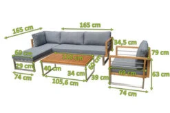 OUTFLEXX Ecklounge, Natur/grau, Edelstahl/Teak, 5 Personen, Inklusive Sessel Und Tisch 110 X 60 Cm, Lehne Links -Kettler Verkäufe 21660 2 mass.jpg