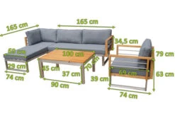 OUTFLEXX Ecklounge, Natur/grau, Edelstahl/Teak, 5 Personen, Inklusive Sessel Und Multifunktionstisch 100 X 70 Cm, Lehne Links -Kettler Verkäufe 21661 2 mass.jpg