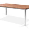 OUTFLEXX Classic Esstisch, Silber/natur, Edelstahl/recycled FSC-Teak, 220 X 100 Cm