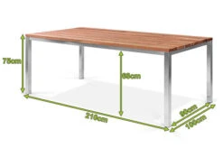 OUTFLEXX Classic Esstisch, Silber/natur, Edelstahl/recycled FSC-Teak, 220 X 100 Cm -Kettler Verkäufe 21706 05.jpg