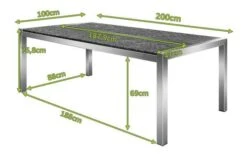OUTFLEXX Esstisch, Grau, Granit / Edelstahl, 200x100 Cm, 2 Teilige Tischplatte 13 OUTFLEXX Esstisch, Grau, Granit / Edelstahl, 200x100 Cm, 2 Teilige Tischplatte -Kettler Verkäufe 21743 5 mass.JPG