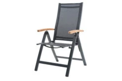 OUTFLEXX Multipositionssessel, Anthrazit Matt, Aluminium/FSC-Teak, 69x59x106cm