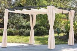 OUTFLEXX Pergola, Anthrazit/creme, Stahl, Pulverbeschichtet, 300x300x220 Cm