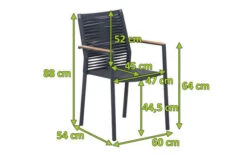 OUTFLEXX Theo Dining Sessel, Dunkelgrau, Alu/FSC®-Teakholz/Rope, 54 X 60 X 88 Cm -Kettler Verkäufe 21825 mass.jpg