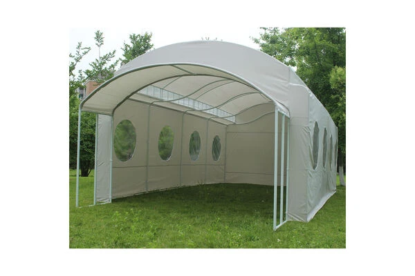 LECO Partyzelt Michelle , Natur/beige, Stahl/Polyester, 400x900x305 Cm 4 LECO Partyzelt Michelle , Natur/beige, Stahl/Polyester, 400x900x305 Cm – Bild 2