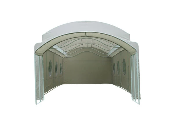 LECO Partyzelt Michelle , Natur/beige, Stahl/Polyester, 400x900x305 Cm 5 LECO Partyzelt Michelle , Natur/beige, Stahl/Polyester, 400x900x305 Cm – Bild 3