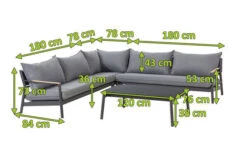 OUTFLEXX Monti Ecklounge, Dunkelgrau, Alu/FSC®-Teakholz/Polyester, 4-5 Personen, Inkl. Loungetisch Und Polster -Kettler Verkäufe 21927 mass.jpg