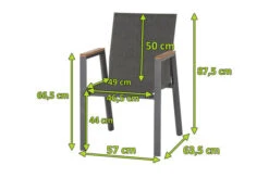 SIENA GARDEN Gomera II Stapelsessel, Matt Graphit, Alu/FSC-Teak/Texfabric, 63,5x57x87,5 Cm -Kettler Verkäufe 21996 2.jpg