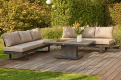 SIENA GARDEN Bellani Lifttisch, Matt Anthrazit/dunkelgrau, Alu/Keramik, 140x85x50-72 Cm, Stufenlos Verstellbar