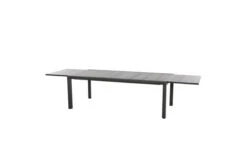 SIENA GARDEN Savona/Kingston Esstischgarnitur, Matt Graphit/grau/wood Look, Alu/Teak/Keramik/Texfabric, Tisch 220/340x108 Cm, 6 Stapelsessel -Kettler Verkäufe 22050 13.jpg