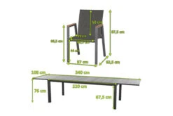 SIENA GARDEN Gomera II/Kingston Esstischgarnitur, Matt Graphit/grau/wood Look, Alu/Teak/Keramik/Texfabric, Tisch 220/340x108 Cm, 10 Stapelsessel 14 SIENA GARDEN Gomera II/Kingston Esstischgarnitur, Matt Graphit/grau/wood Look, Alu/Teak/Keramik/Texfabric, Tisch 220/340x108 Cm, 10 Stapelsessel -Kettler Verkäufe 22067 5.jpg