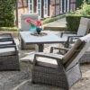 SIENA GARDEN Corido/Bellani Pinie Loungeset, Charcoal/anthrazit/pinie-grau, Alu/Keramik/Gardino®-Geflecht, Lifttisch 160x90 Cm, 6 Relaxsessel