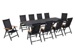 OUTFLEXX Esstischgarnitur, OUTFLEXX® Anthrazit Matt, Alu / Spraystone / Teak, Tisch 180/280x100cm, 10 Multipositionssessel -Kettler Verkäufe 22126 2.jpg