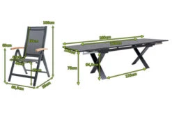 OUTFLEXX Esstischgarnitur, OUTFLEXX® Anthrazit Matt, Alu / Spraystone / Teak, Tisch 180/280x100cm, 10 Multipositionssessel -Kettler Verkäufe 22126 5.jpg