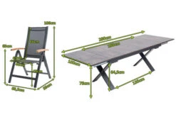 OUTFLEXX Esstischgarnitur, OUTFLEXX® Anthrazit Matt, Alu /HPL / Teak, Tisch 180/280x100cm, 8 Multipositionssessel 24 OUTFLEXX Esstischgarnitur, OUTFLEXX® Anthrazit Matt, Alu /HPL / Teak, Tisch 180/280x100cm, 8 Multipositionssessel -Kettler Verkäufe 22147 5.jpg