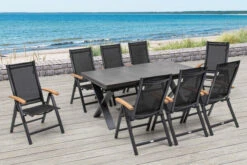 OUTFLEXX Esstischgarnitur, OUTFLEXX® Anthrazit Matt, Alu /HPL / Teak, Tisch 180/280x100cm, 8 Multipositionssessel 25 OUTFLEXX Esstischgarnitur, OUTFLEXX® Anthrazit Matt, Alu /HPL / Teak, Tisch 180/280x100cm, 8 Multipositionssessel -Kettler Verkäufe 22147 6.jpg