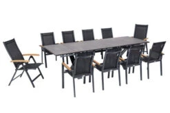 OUTFLEXX Esstischgarnitur, OUTFLEXX® Anthrazit Matt, Alu /HPL / Teak, Tisch 180/280x100cm, 8 Stapelsessel, 2 Multipo -Kettler Verkäufe 22154 2.jpg