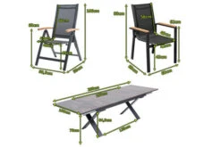 OUTFLEXX Esstischgarnitur, OUTFLEXX® Anthrazit Matt, Alu /HPL / Teak, Tisch 180/280x100cm, 8 Stapelsessel, 2 Multipo -Kettler Verkäufe 22154 5.jpg