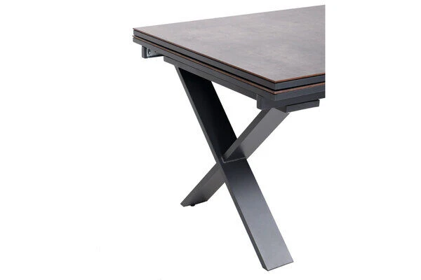 OUTFLEXX Esstischgarnitur, OUTFLEXX® Anthrazit Matt, Alu / HPL / Textil, Tisch 180/280x100cm, 10 Stapelsessel 12 OUTFLEXX Esstischgarnitur, OUTFLEXX® Anthrazit Matt, Alu / HPL / Textil, Tisch 180/280x100cm, 10 Stapelsessel – Bild 10