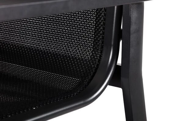 OUTFLEXX Esstischgarnitur, OUTFLEXX® Anthrazit Matt, Alu / HPL / Textil, Tisch 180/280x100cm, 10 Stapelsessel 17 OUTFLEXX Esstischgarnitur, OUTFLEXX® Anthrazit Matt, Alu / HPL / Textil, Tisch 180/280x100cm, 10 Stapelsessel – Bild 15