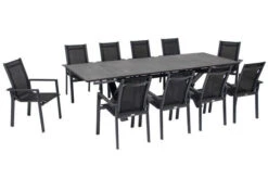 OUTFLEXX Esstischgarnitur, OUTFLEXX® Anthrazit Matt, Alu / HPL / Textil, Tisch 180/280x100cm, 10 Stapelsessel 20 OUTFLEXX Esstischgarnitur, OUTFLEXX® Anthrazit Matt, Alu / HPL / Textil, Tisch 180/280x100cm, 10 Stapelsessel -Kettler Verkäufe 22160 2.jpg