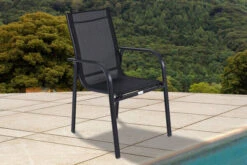 OUTFLEXX Esstischgarnitur, OUTFLEXX® Anthrazit Matt, Alu / HPL / Textil, Tisch 180/280x100cm, 6 Sessel, Stapelbar -Kettler Verkäufe 22164 3.jpg