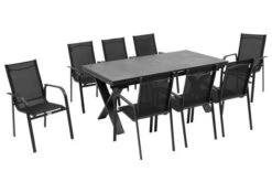 OUTFLEXX Esstischgarnitur, OUTFLEXX® Anthrazit Matt, Alu / HPL / Textil, Tisch 180/280x100cm, 8 Sessel, Stapelbar -Kettler Verkäufe 22165 2.jpg