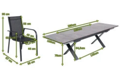 OUTFLEXX Esstischgarnitur, OUTFLEXX® Anthrazit Matt, Alu / HPL / Textil, Tisch 180/280x100cm, 8 Sessel, Stapelbar -Kettler Verkäufe 22165 5.jpg