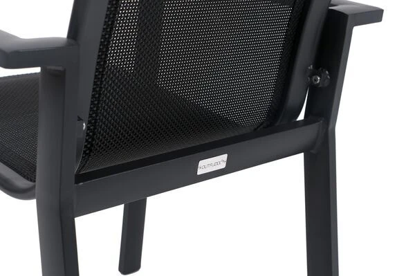 OUTFLEXX Esstischgarnitur, OUTFLEXX® Anthrazit Matt, Alu / Teak / Textil, Ausziehtisch 150/210x90cm, 4 Stapelsessel 16 OUTFLEXX Esstischgarnitur, OUTFLEXX® Anthrazit Matt, Alu / Teak / Textil, Ausziehtisch 150/210x90cm, 4 Stapelsessel – Bild 14