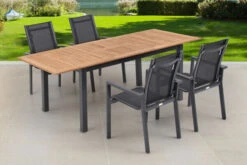 OUTFLEXX Esstischgarnitur, OUTFLEXX® Anthrazit Matt, Alu / Teak / Textil, Ausziehtisch 150/210x90cm, 4 Stapelsessel 25 OUTFLEXX Esstischgarnitur, OUTFLEXX® Anthrazit Matt, Alu / Teak / Textil, Ausziehtisch 150/210x90cm, 4 Stapelsessel -Kettler Verkäufe 22176 6.jpg