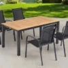 OUTFLEXX Esstischgarnitur, OUTFLEXX® Anthrazit Matt, Alu / Teak / Textil, Tisch 150/210x90cm, 4 Sessel, Stapelbar 1 OUTFLEXX Esstischgarnitur, OUTFLEXX® Anthrazit Matt, Alu / Teak / Textil, Tisch 150/210x90cm, 4 Sessel, Stapelbar -Kettler Verkäufe 22182 1.jpg