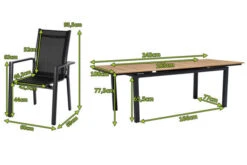 OUTFLEXX Esstischgarnitur, OUTFLEXX® Anthrazit Matt, Alu / Teak / Textil, Ausziehtisch 180/240x100cm, 6 Stapelsessel -Kettler Verkäufe 22193 5.jpg