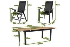 OUTFLEXX Esstischgarnitur, OUTFLEXX® Anthrazit Matt, Alu / Teak / Textil, Ausziehtisch 180/240x100cm, 4 Stapelsessel, 2 Multipo -Kettler Verkäufe 22195 5.jpg