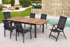 OUTFLEXX Esstischgarnitur, OUTFLEXX® Anthrazit Matt, Alu / Teak / Textil, Ausziehtisch 180/240x100cm, 4 Stapelsessel, 2 Multipo -Kettler Verkäufe 22195 7.jpg