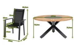 OUTFLEXX Esstischgarnitur, OUTFLEXX® Anthrazit Matt, Alu / Teak / Textil, Esstisch Ø 150 Cm, 5 Stapelsessel -Kettler Verkäufe 22203 5.jpg