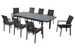 OUTFLEXX Premium Esstischgarnitur, OUTFLEXX® Anthrazit Matt, Alu / Glas / Teak, Tisch 180/240x100cm, 8 Stapelsessel -Kettler Verkäufe 22208 20.jpg