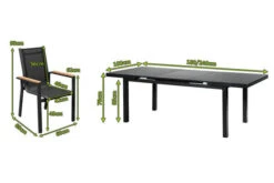 OUTFLEXX Premium Esstischgarnitur, OUTFLEXX® Anthrazit Matt, Alu / Glas / Teak, Tisch 180/240x100cm, 8 Stapelsessel -Kettler Verkäufe 22208 5.jpg