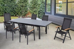 OUTFLEXX Premium Esstischgarnitur, OUTFLEXX® Anthrazit Matt, Alu / Glas / Teak, Tisch 180/240x100cm, 4 Stapelsessel, 2 Multipo -Kettler Verkäufe 22209 7.jpg