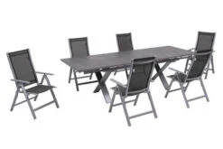 OUTFLEXX Esstischgarnitur, Silber, Alu / HPL / Textil, Tisch 180/280x100cm, 6 Multipositionssessel -Kettler Verkäufe 22220 2.jpg