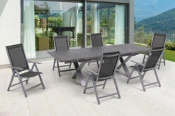 OUTFLEXX Esstischgarnitur, Silber, Alu / HPL / Textil, Tisch 180/280x100cm, 6 Multipositionssessel -Kettler Verkäufe 22220 6.jpg