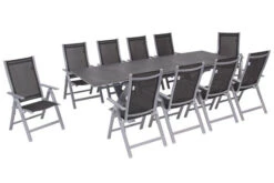 OUTFLEXX Esstischgarnitur, Silber, Alu / HPL / Textil, Tisch 180/280x100cm, 10 Multipositionssessel 19 OUTFLEXX Esstischgarnitur, Silber, Alu / HPL / Textil, Tisch 180/280x100cm, 10 Multipositionssessel -Kettler Verkäufe 22222 2.jpg
