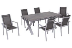 OUTFLEXX Esstischgarnitur, Silber, Alu / HPL / Textil, Tisch 180/280x100cm, 6 Stapelsessel -Kettler Verkäufe 22223 16.jpg