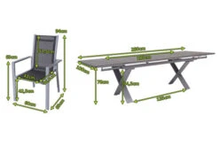 OUTFLEXX Esstischgarnitur, Silber, Alu / HPL / Textil, Tisch 180/280x100cm, 6 Stapelsessel -Kettler Verkäufe 22223 5.jpg