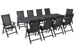 OUTFLEXX Esstischgarnitur, Anthrazit, Alu / Keramik / Textil, 180/280x100cm, 10 Multipositionssessel -Kettler Verkäufe 22231 2.jpg
